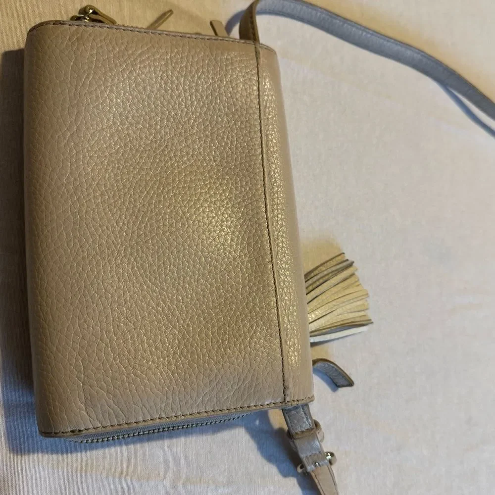 Kate Spade Chester Street Avie‎ Tassel Flap Close Zip-Around Crossbody Bag Cream